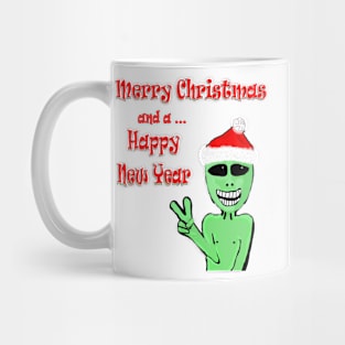 Funny Christmas Happy New Year Alien meme Mug